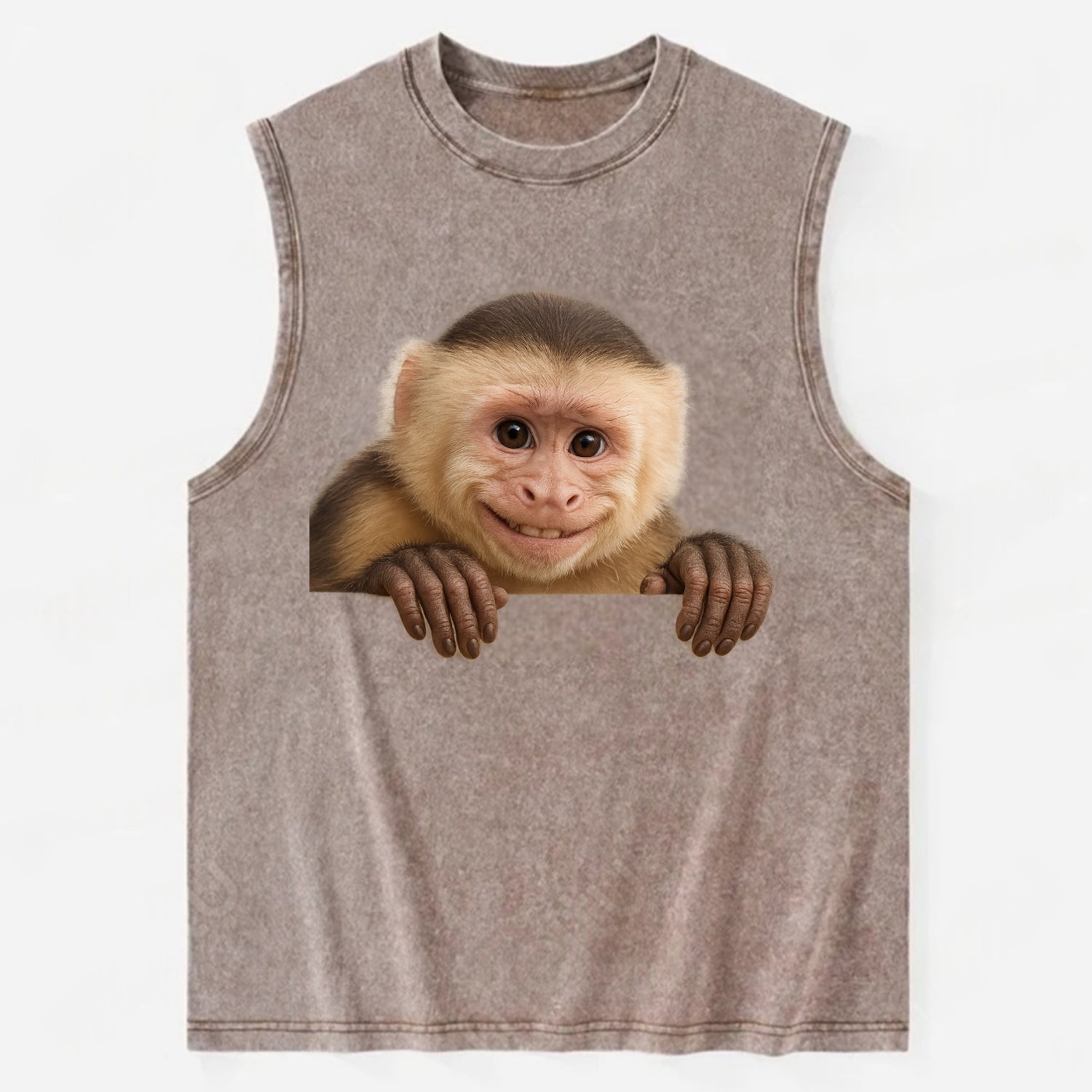 Capuchin Monkey  - Vintage Washed Tank - Brown