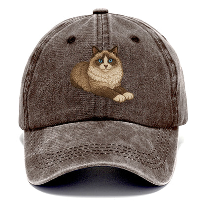 Ragdoll  relaxed lying down with head up Classic Cap - Brown