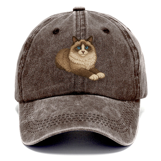 Ragdoll  relaxed lying down with head up Classic Cap - Brown