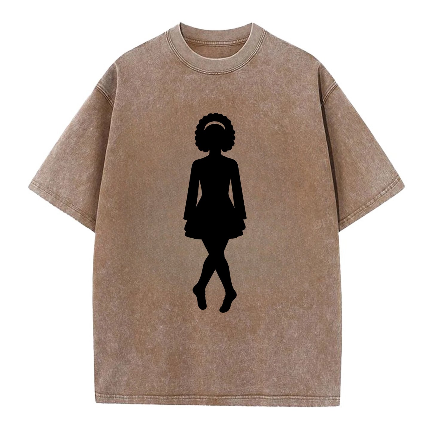 Irish step dancer traditional pose - Vintage T-shirt - Brown