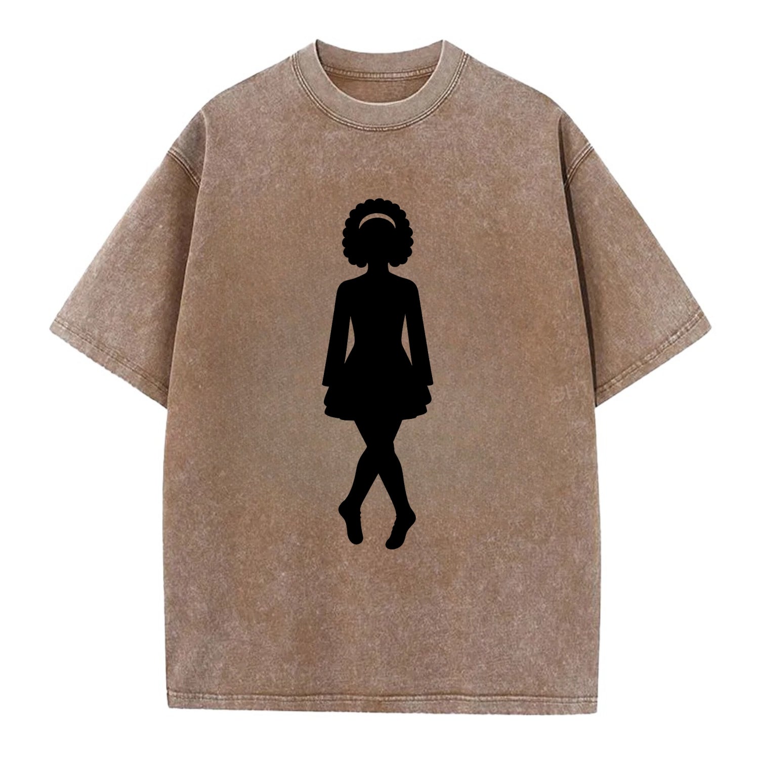 Irish step dancer traditional pose - Vintage T-shirt - Brown