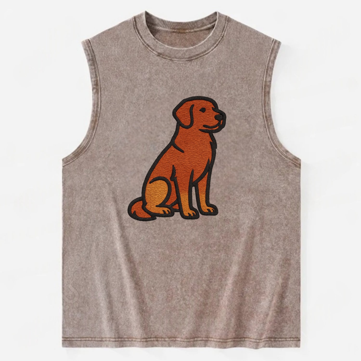 Nova Scotia Duck Tolling Retriever - Red embroidered pose - Vintage Washed Tank - Brown