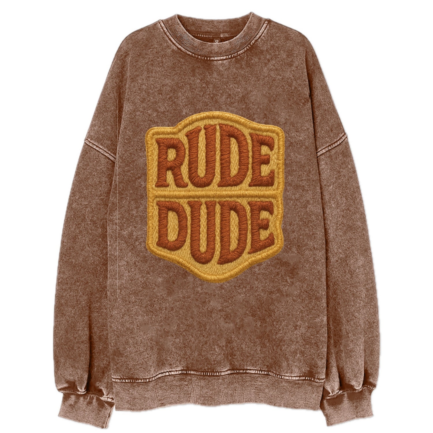 RUDE;DUDE ENERGY Surf Green Trucker - Vintage Sweatshirt - Brown