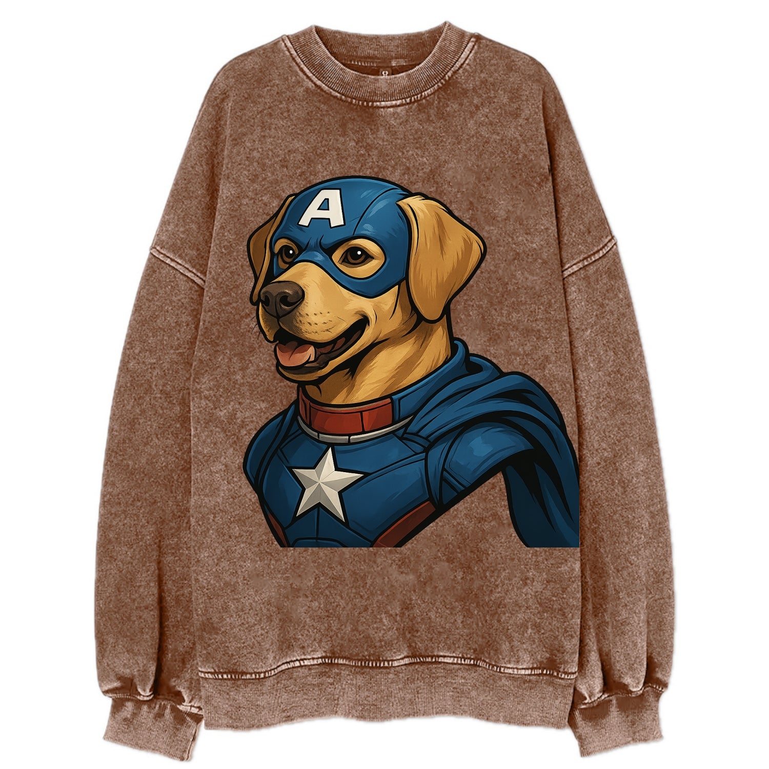 Labrador Patriotic Hero  - Vintage Sweatshirt - Brown