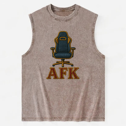 AFK   - Vintage Washed Tank - Brown