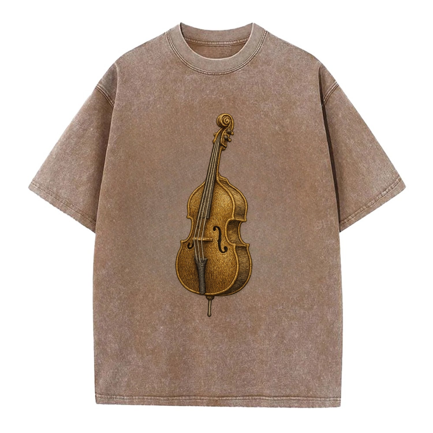 Acoustic Bass  - Vintage T-shirt - Brown