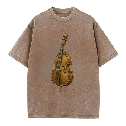 Acoustic Bass  - Vintage T-shirt - Brown