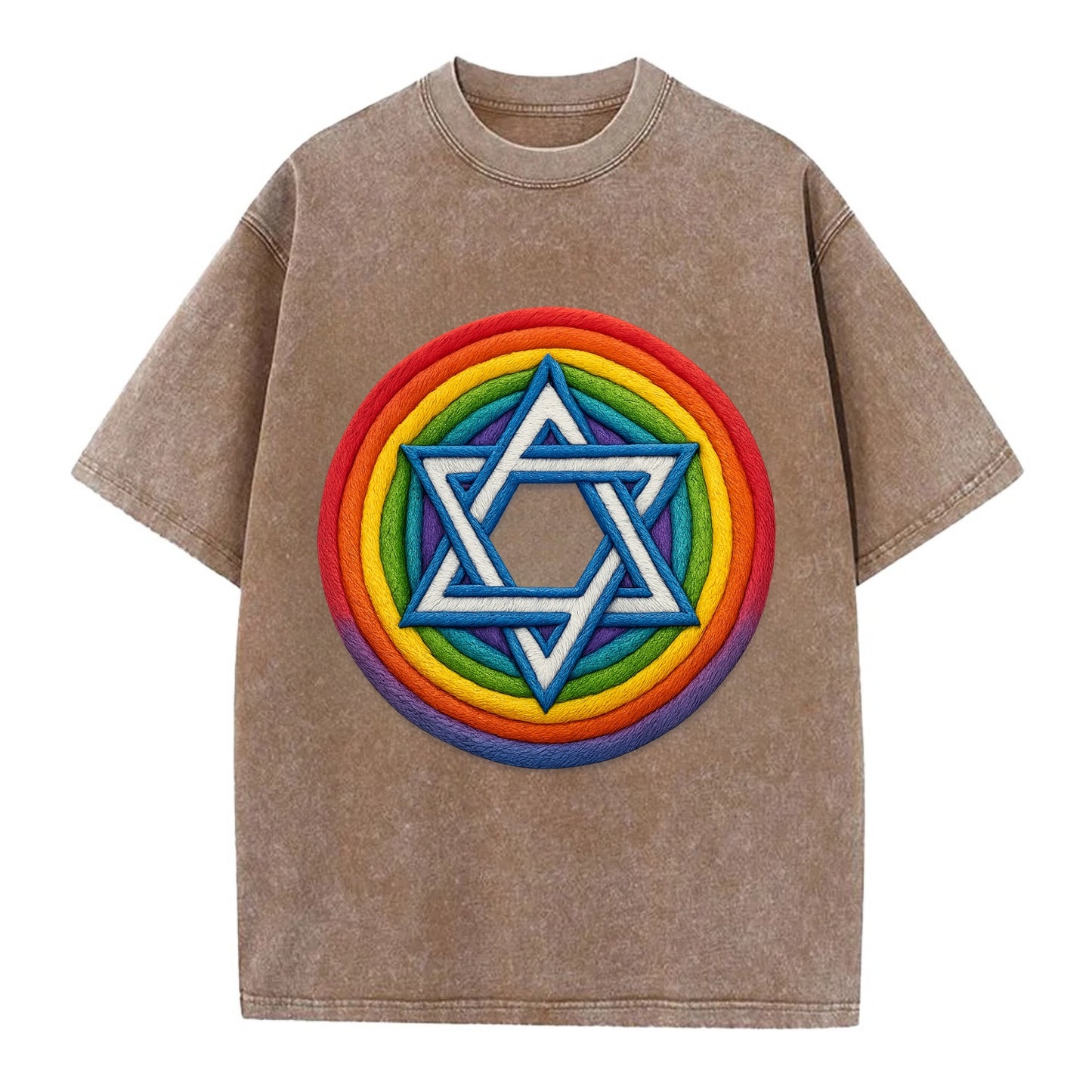 Star of David  - Vintage T-shirt - Brown