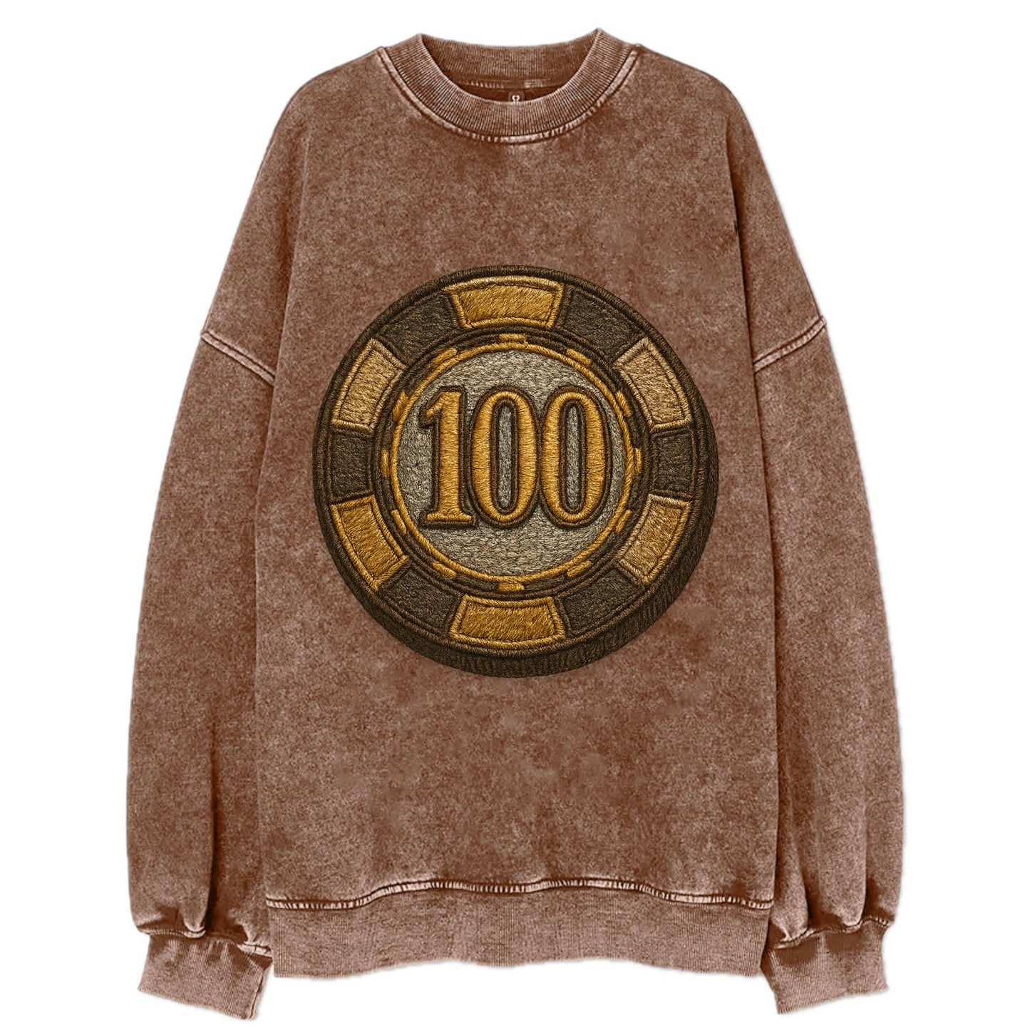 Poker Chip  - Vintage Sweatshirt - Brown