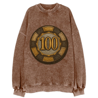 Poker Chip  - Vintage Sweatshirt - Brown