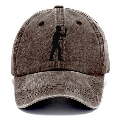 Darts player in throwing stance - Classic Cap - Brown