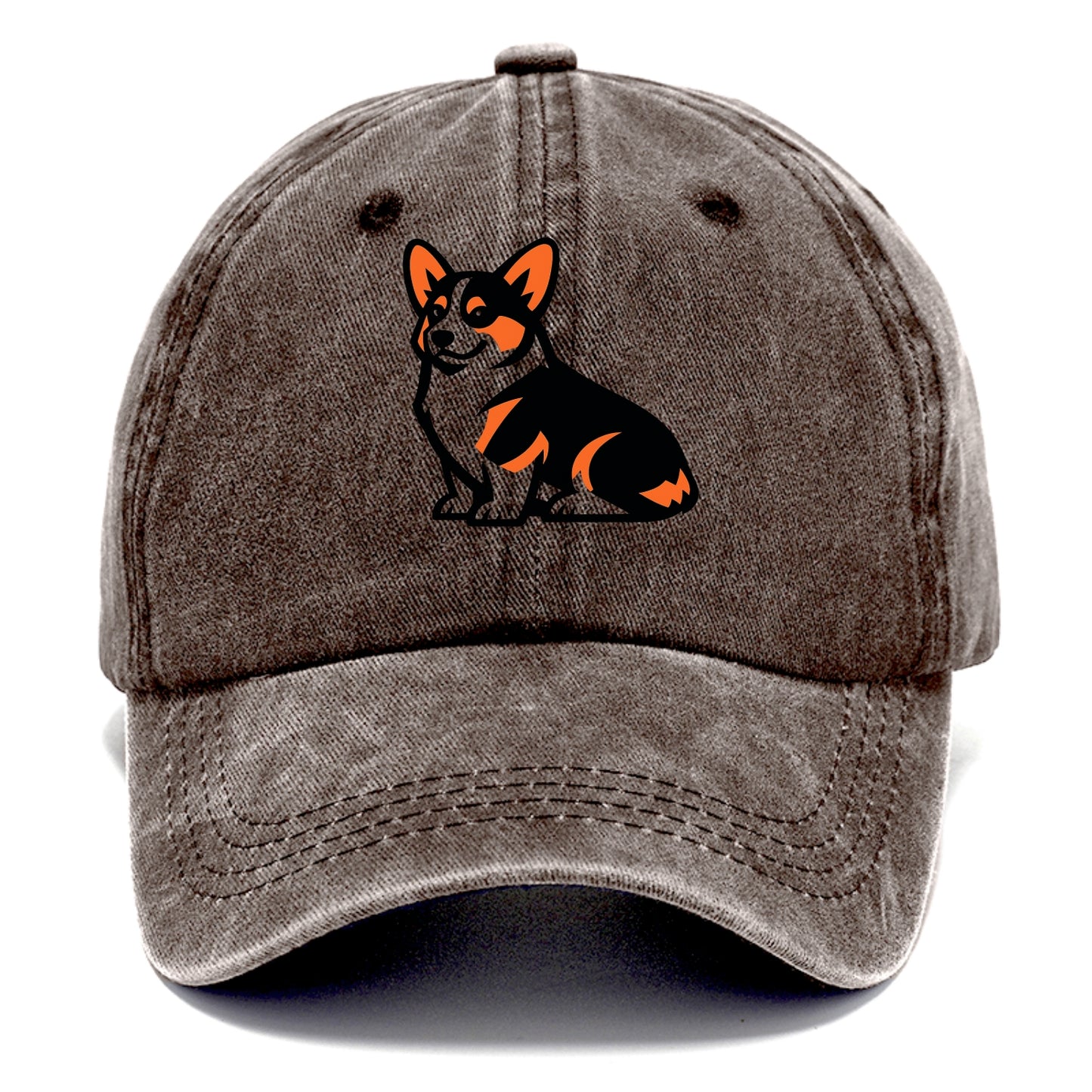 Tricolor Corgi Charm - Classic Cap - Brown