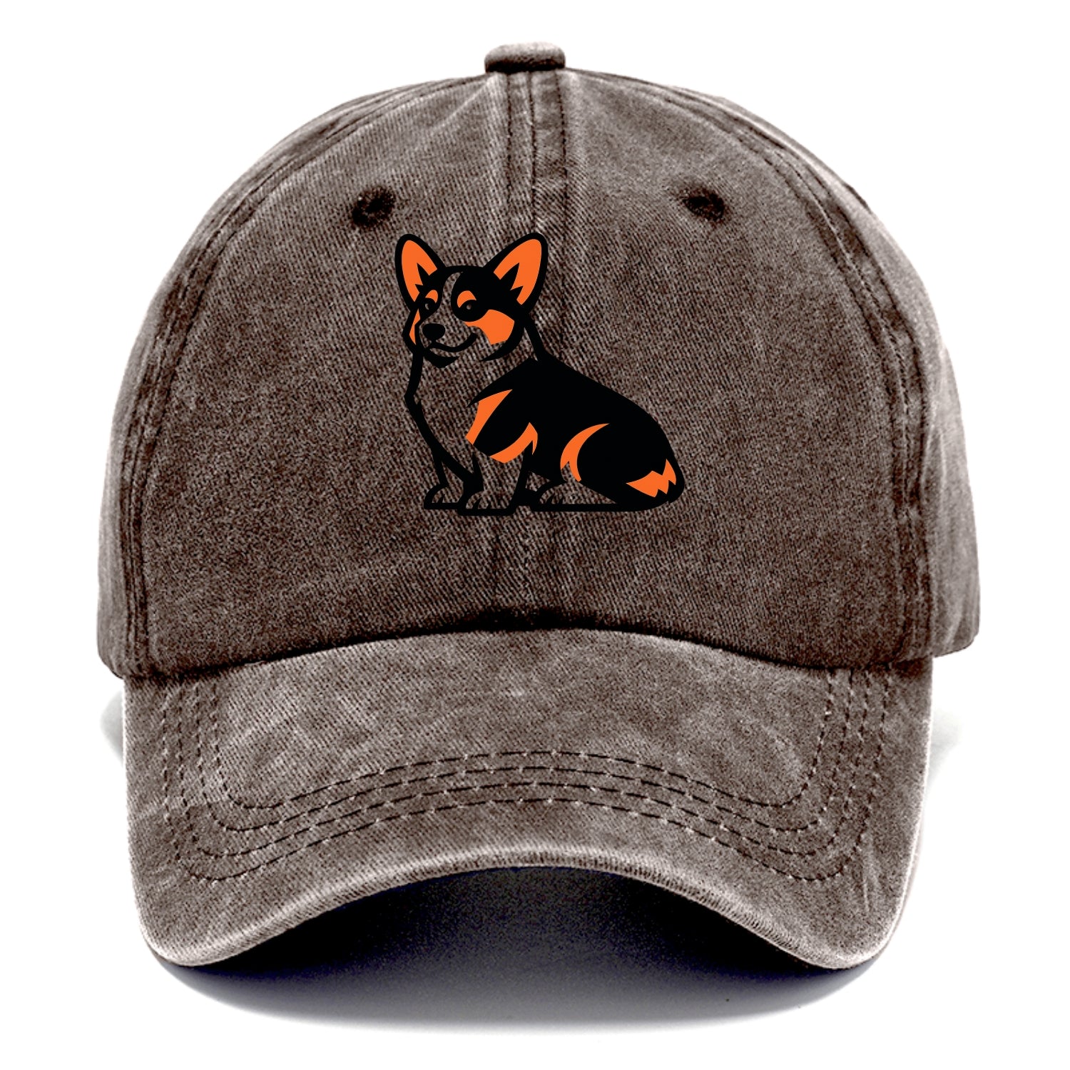 Tricolor Corgi Charm - Classic Cap - Brown