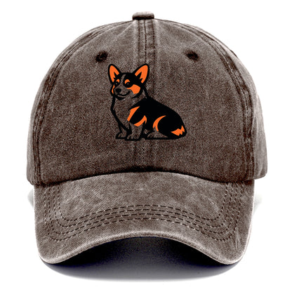 Tricolor Corgi Charm - Classic Cap - Brown