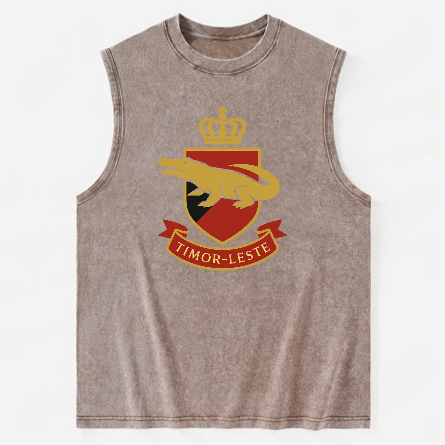 Timor-Leste Royal Logo  - Vintage Washed Tank - Brown