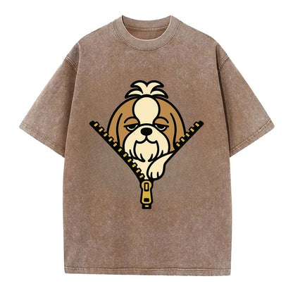 Shih Tzu - Vintage T-shirt - Brown