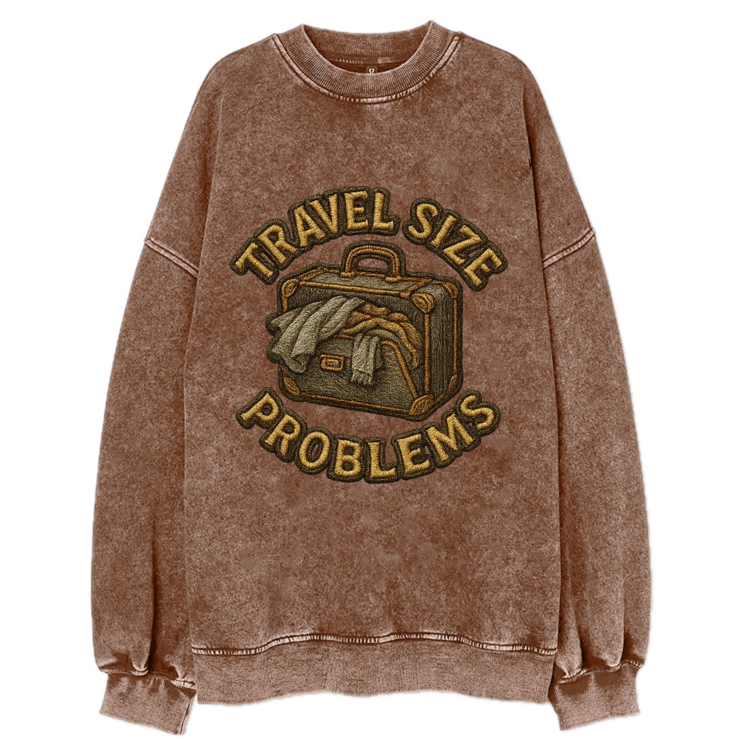 Travel Size Problems  - Vintage Sweatshirt - Brown