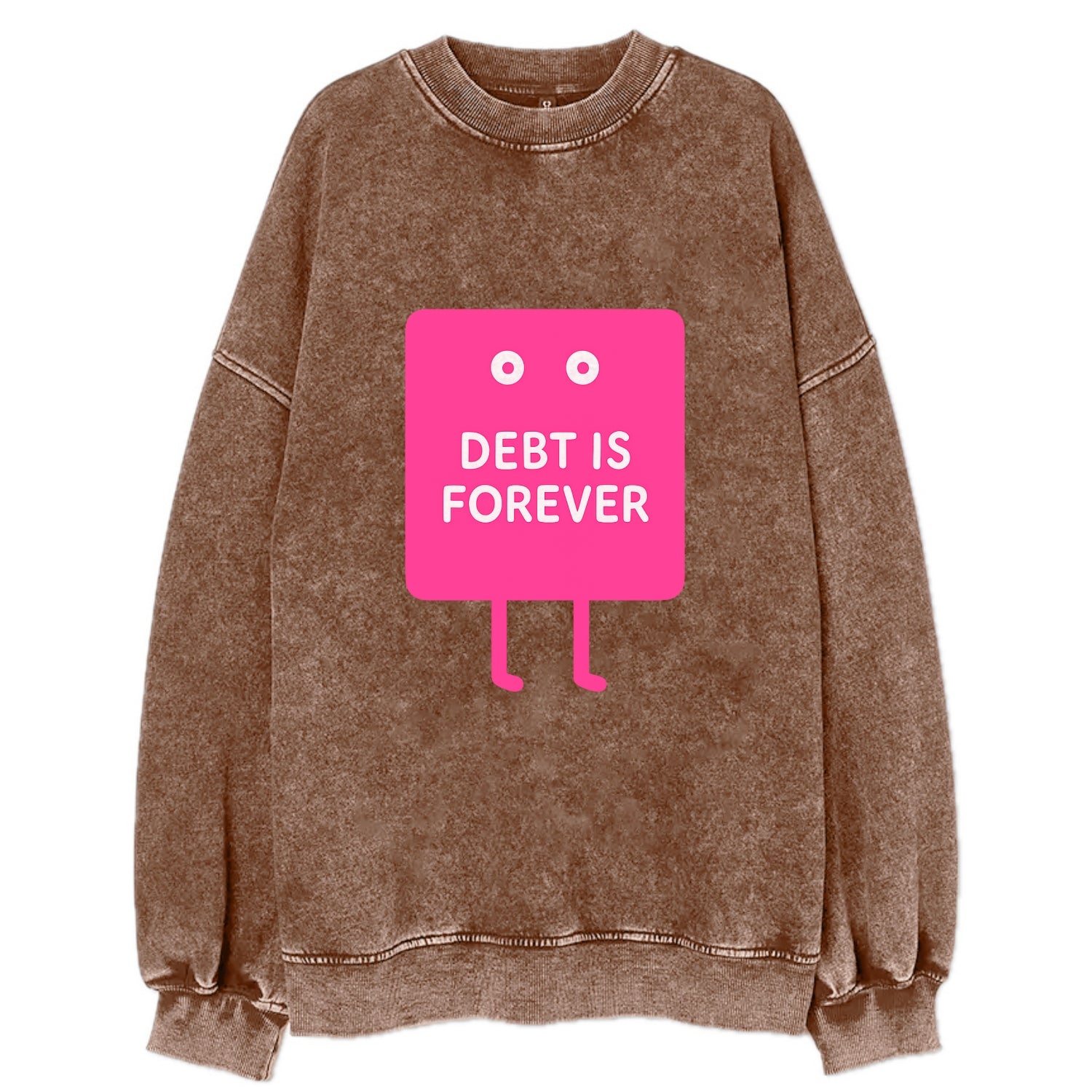 DEBT IS FOREVER | Immortal credit card - Vintage Sweatshirt - Brown
