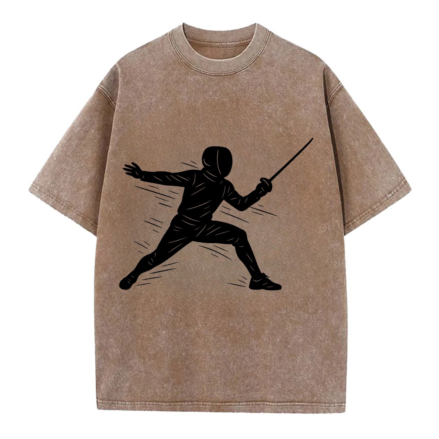 Fencer lunging attack position - Vintage T-shirt - Brown