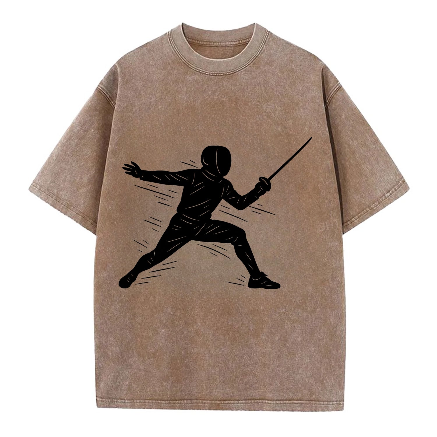Fencer lunging attack position - Vintage T-shirt - Brown