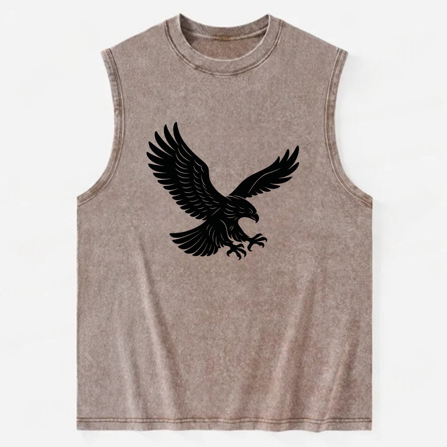 Eagle soaring with wings spread - Vintage Washed Tank - Brown