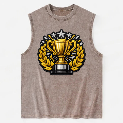 CHAMPIONSHIP TROPHY - golden trophy cup with - Vintage Washed Tank