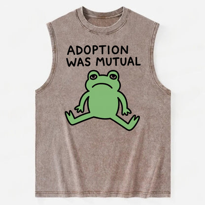 ADOPTION WAS MUTUAL | Animal choosing human - Vintage Washed Tank - Brown