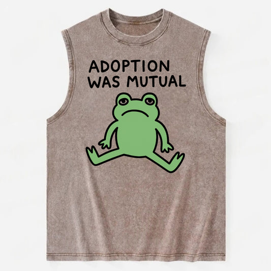 ADOPTION WAS MUTUAL | Animal choosing human - Vintage Washed Tank - Brown