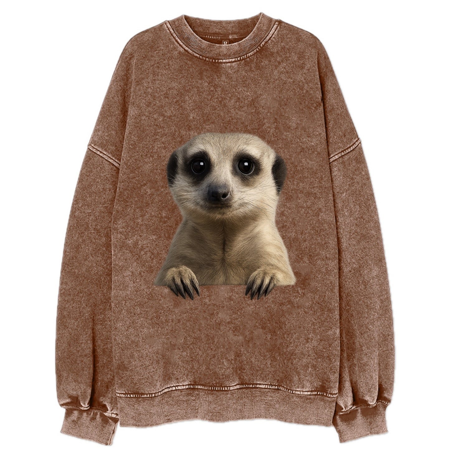 Meerkat  - Vintage Sweatshirt - Brown