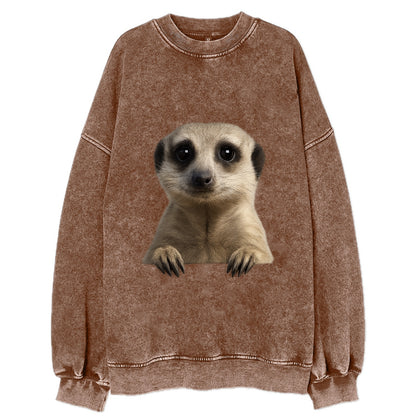 Meerkat  - Vintage Sweatshirt - Brown