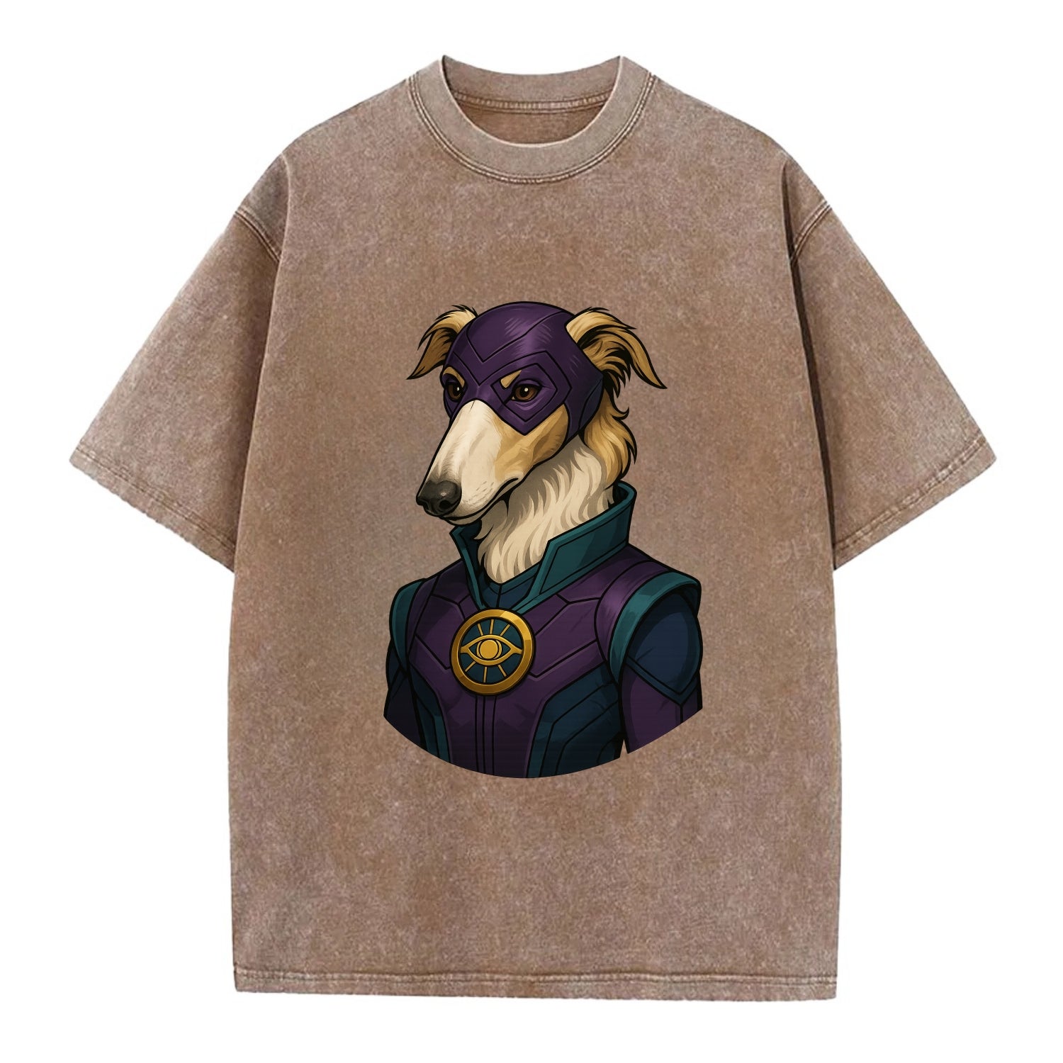 Borzoi Mystic Hero  - Vintage T-shirt - Brown