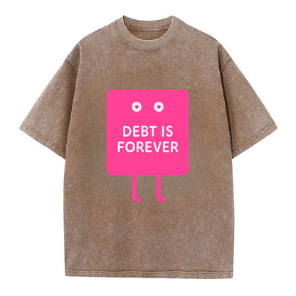DEBT IS FOREVER | Immortal credit card - Vintage T-shirt - Brown
