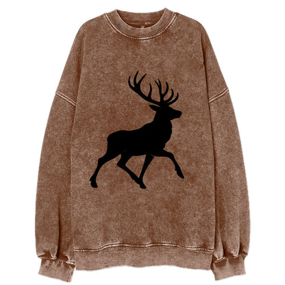 Deer with majestic antlers - Vintage Sweatshirt - Brown