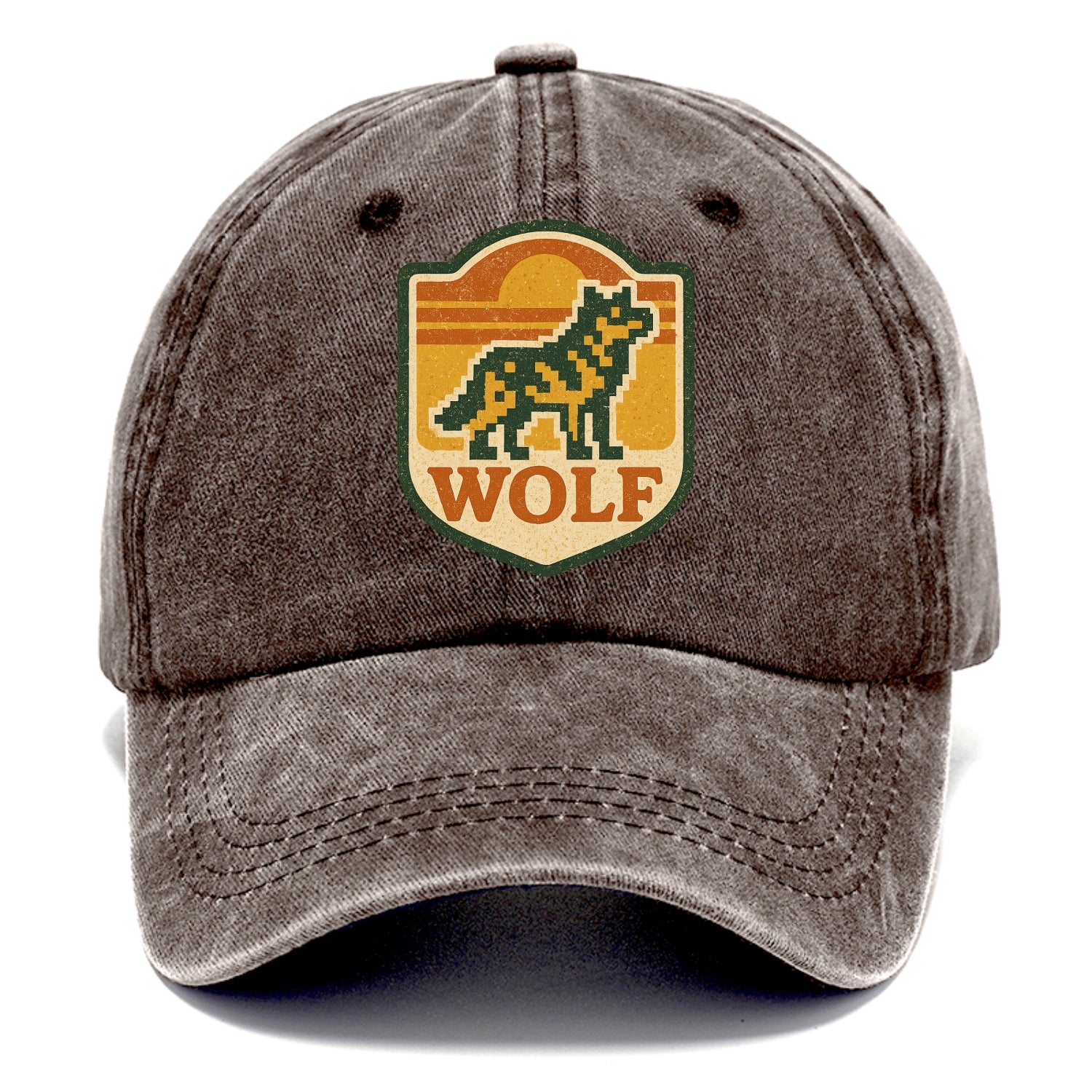 Digital Pixel Wolf  - Classic Cap - Brown