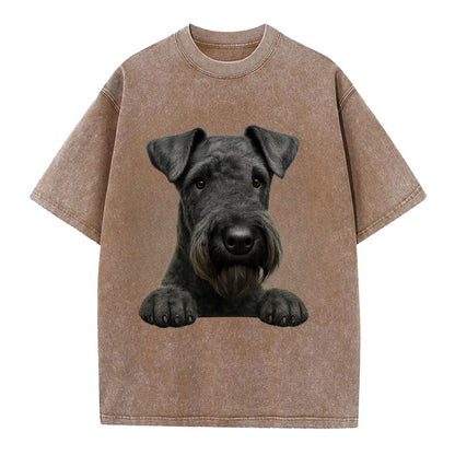 Kerry Blue Terrier  - Vintage T-shirt - Brown