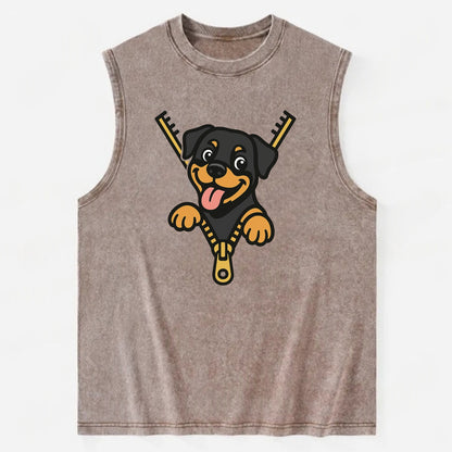 Rottweiler - Vintage Washed Tank - Brown