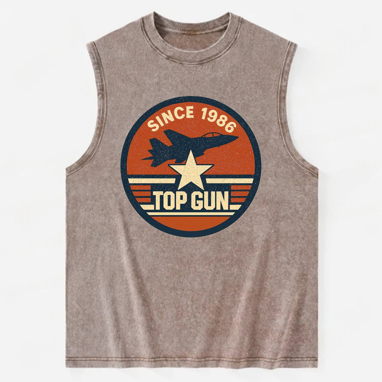 Top Gun Since 1986 - Vintage Washed Tank - Brown