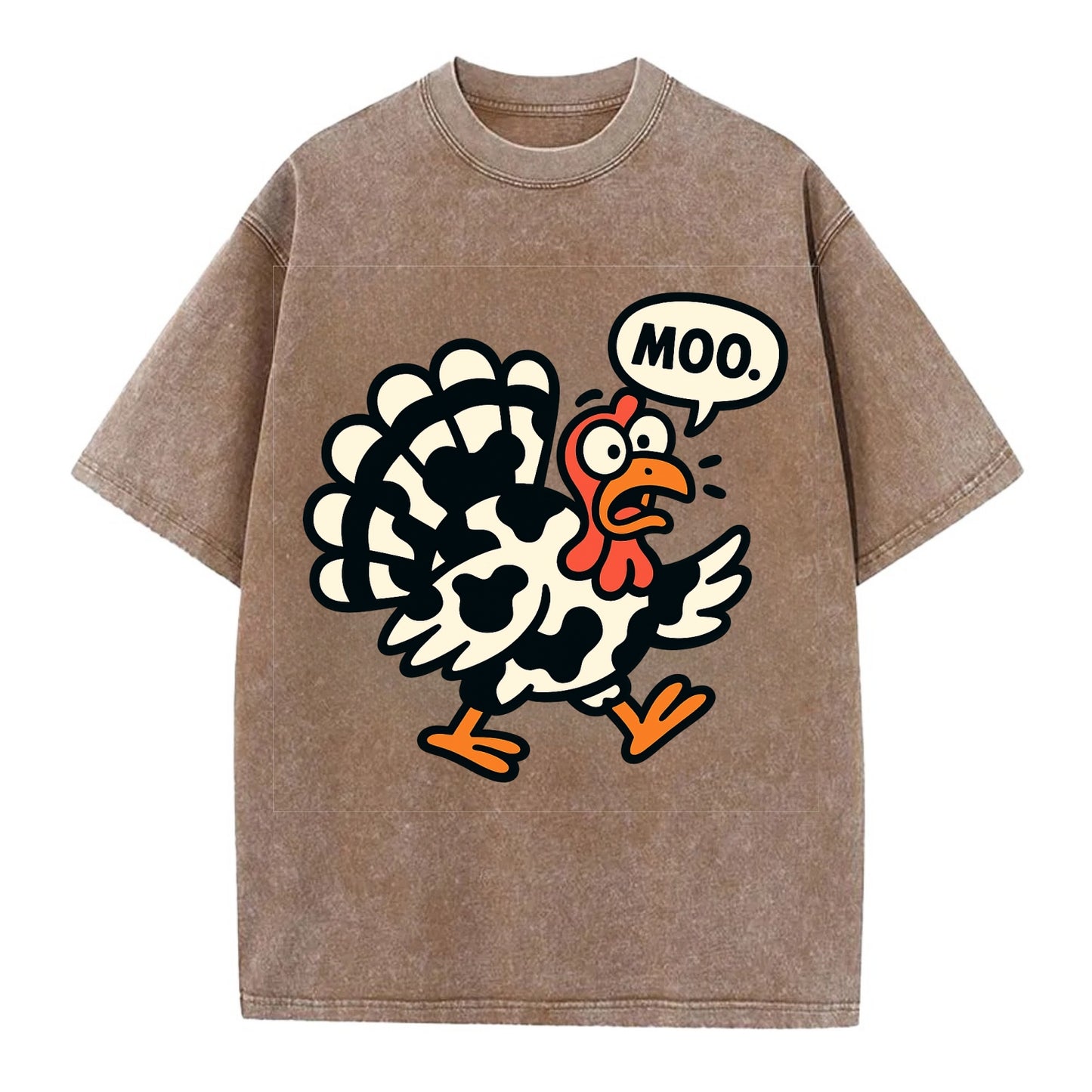 Mooing Turkey - Vintage T-shirt - Brown