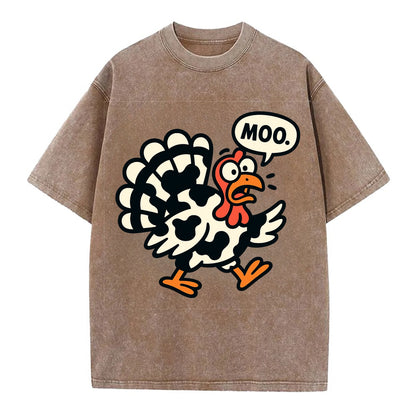 Mooing Turkey - Vintage T-shirt - Brown