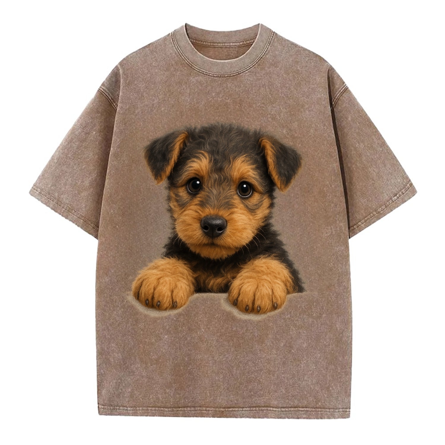 Airedale Terrier  - Vintage T-shirt - Brown