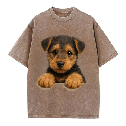 Airedale Terrier  - Vintage T-shirt - Brown