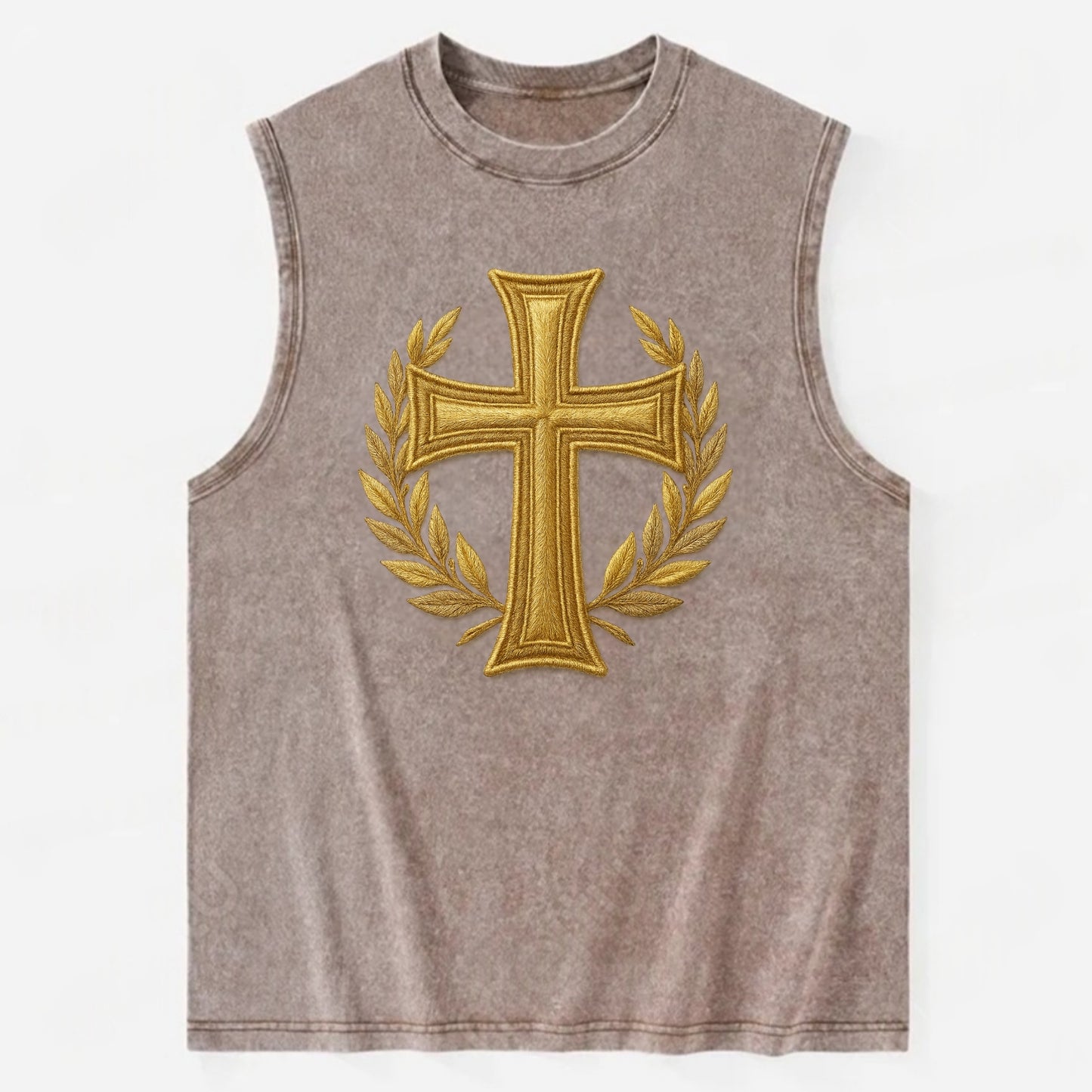 Victory Cross  - Vintage Washed Tank - Brown