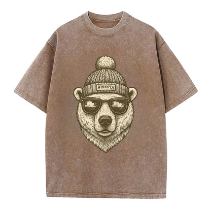 Winnipeg Polar Bear wearing Winnipeg bea - Vintage T-shirt - Brown