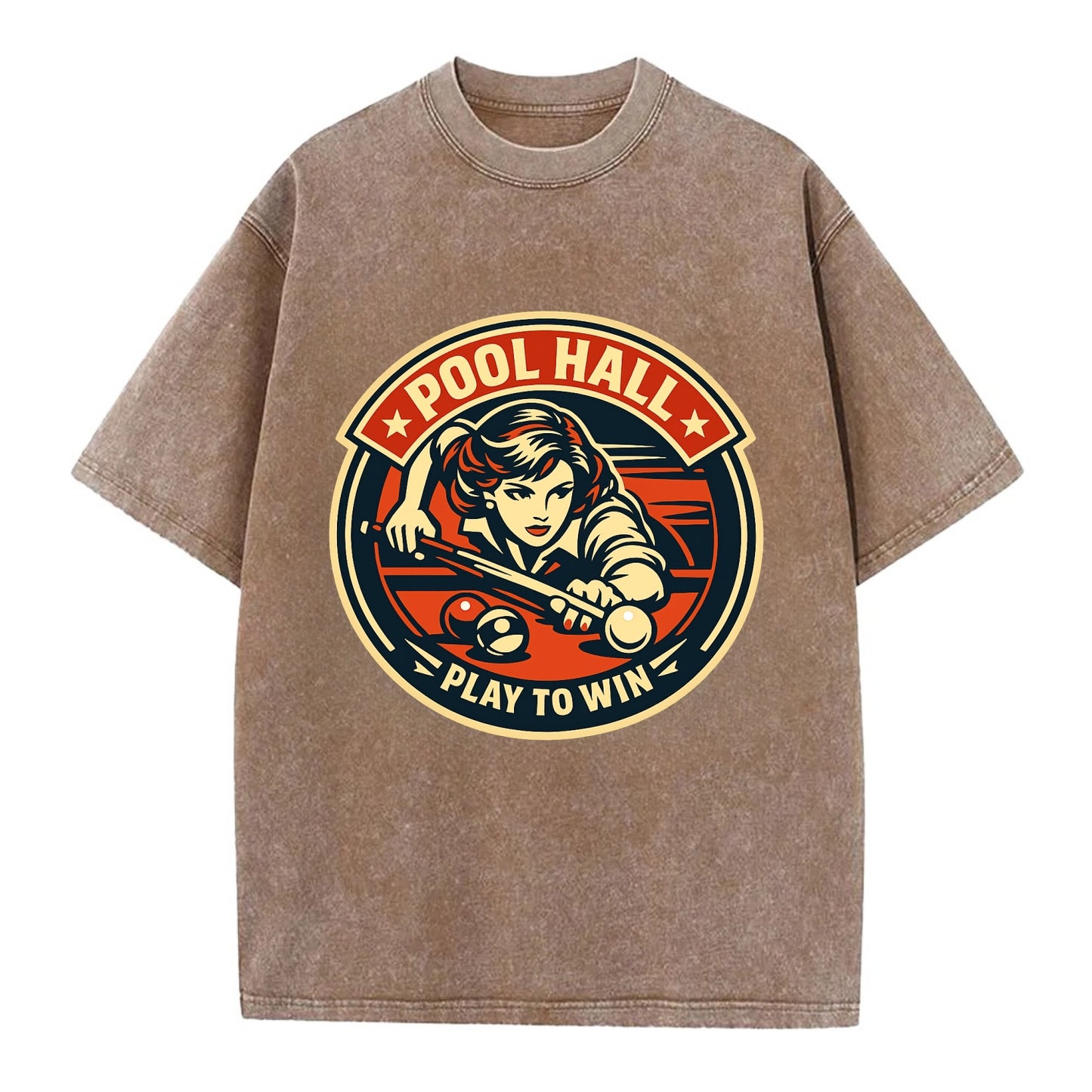 Cue Queen Emblem - Vintage T-shirt - Brown