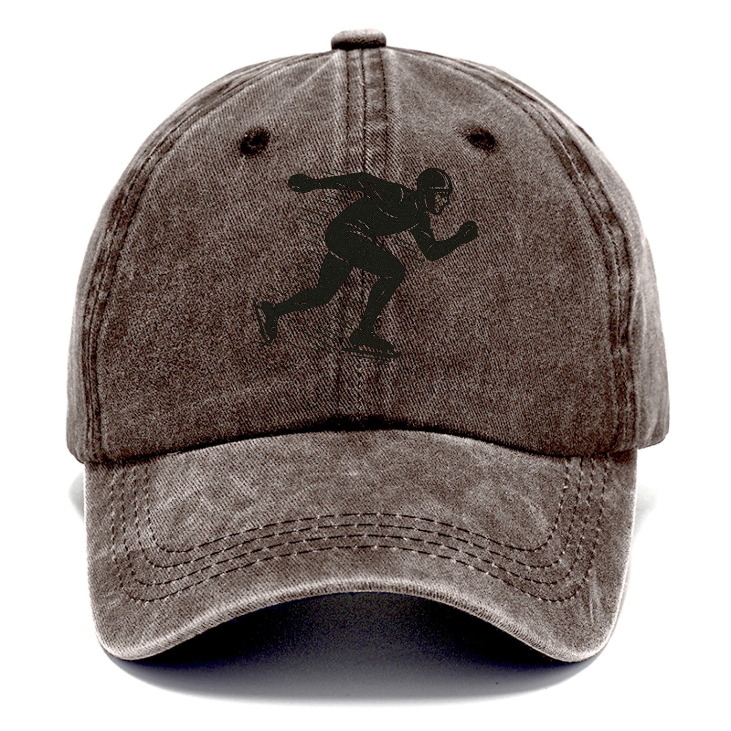 Speed skater in racing crouch - Classic Cap - Brown