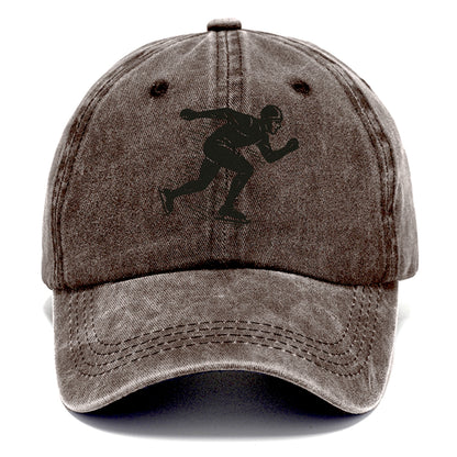 Speed skater in racing crouch - Classic Cap - Brown