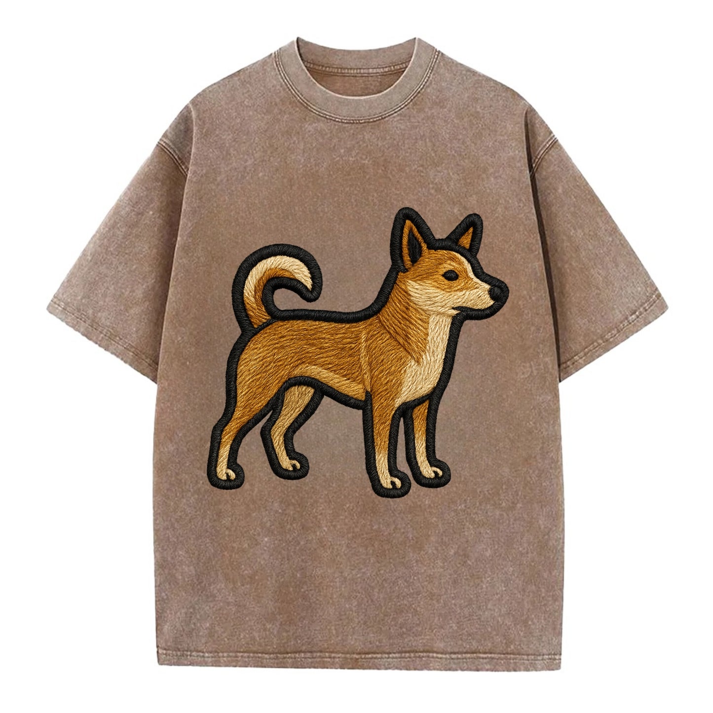 Norwegian Lundehund - Modern puffin hunt - Vintage T-shirt - Brown