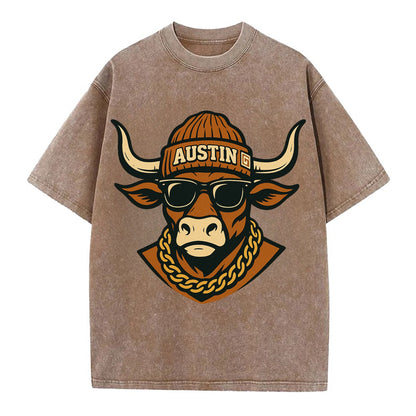 Austin Longhorn - Vintage T-shirt - Brown