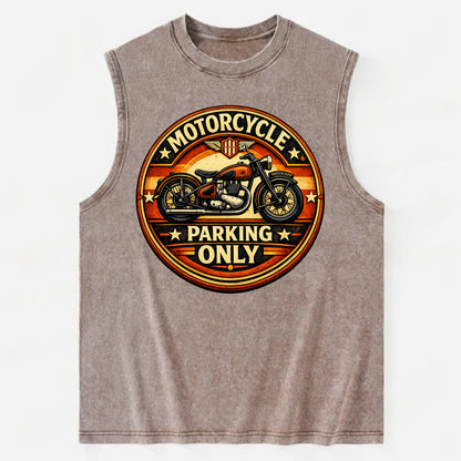 Motorcycle Parking Only - Vintage Washed Tank - Brown