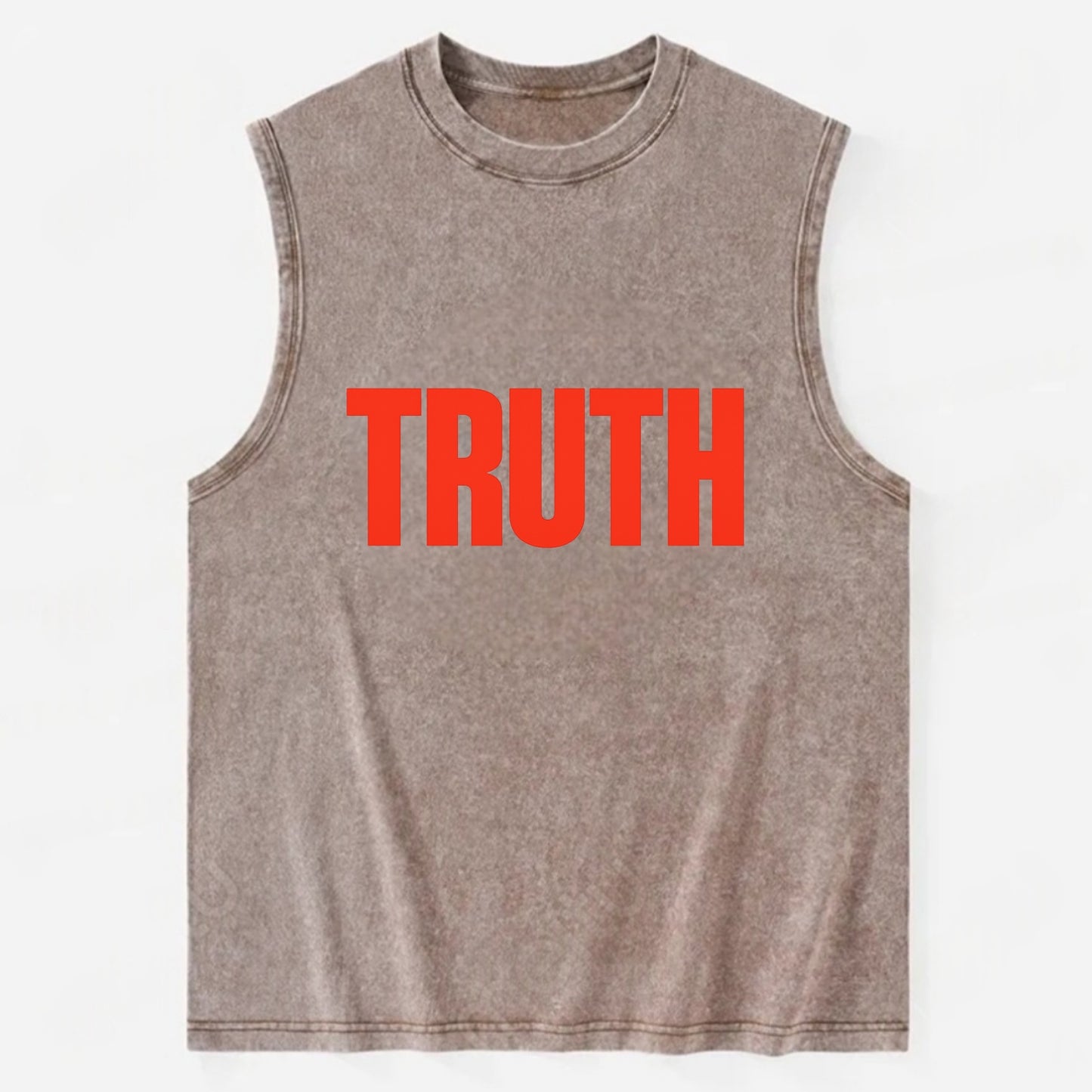 Bold typography design - "TRUTH" - honesty, reality - Vintage Washed Tank - Brown